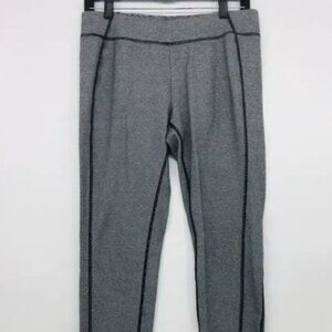 LRL Lauren Active Athletic Striped leggings Women Size Large Black and White